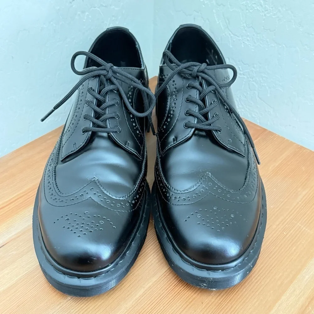 DR MARTENS 3989 Mono Brogue Lace Up Black Oxford Leather Shoes Men’s US13 EU47